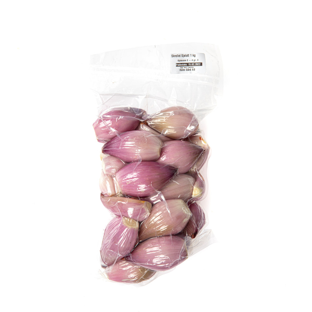 LØK SJALOTT SKRELT 4x1 KG POSE.
