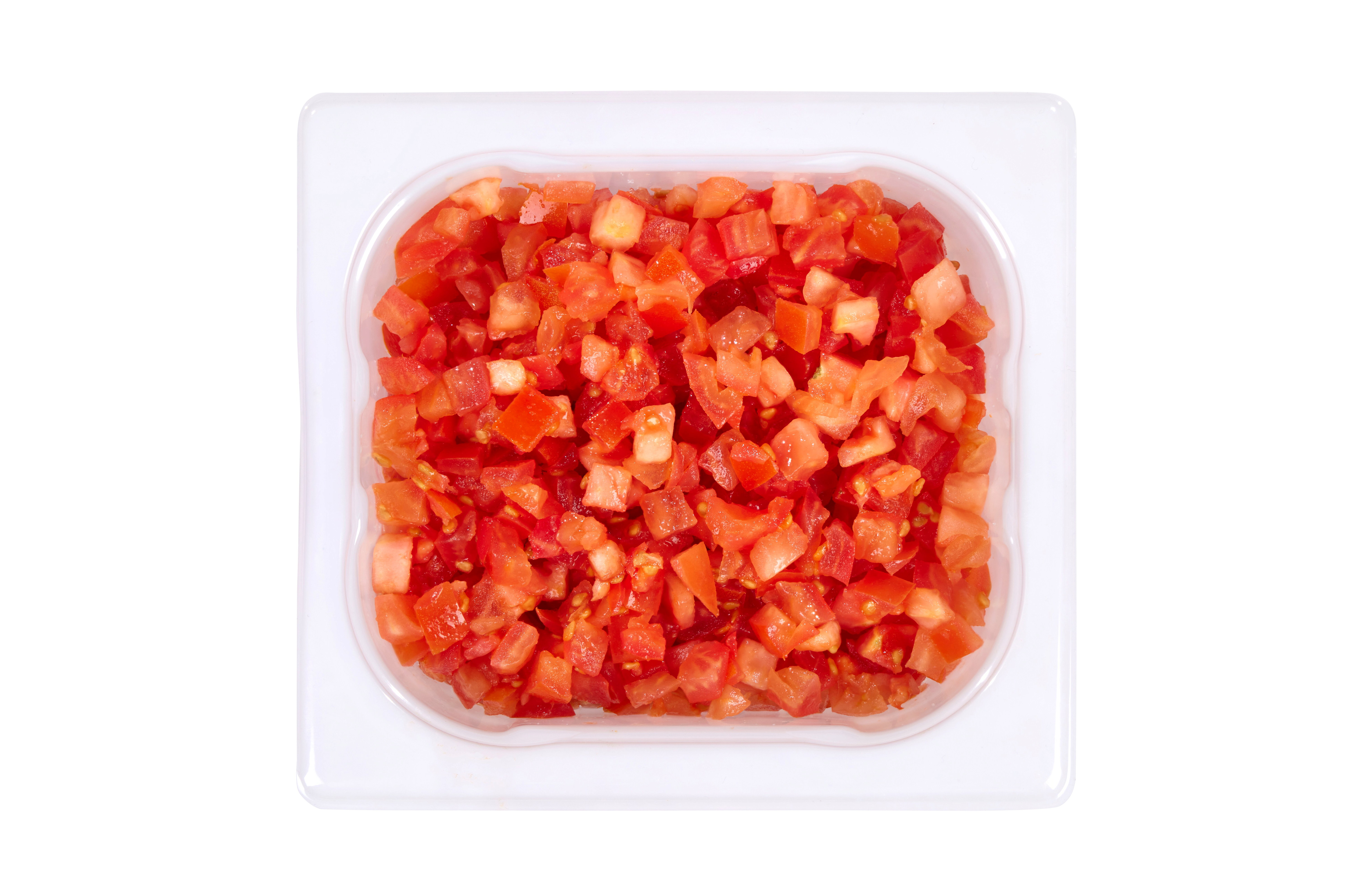 Tomat ternet 10x10MM  1/6 GN 800 g  Salatbar vare