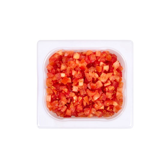 Tomat ternet 10x10MM  1/6 GN 800 g  Salatbar vare
