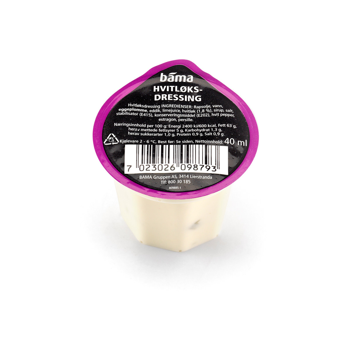 HVITLØKSDRESSING 40 ML/BE