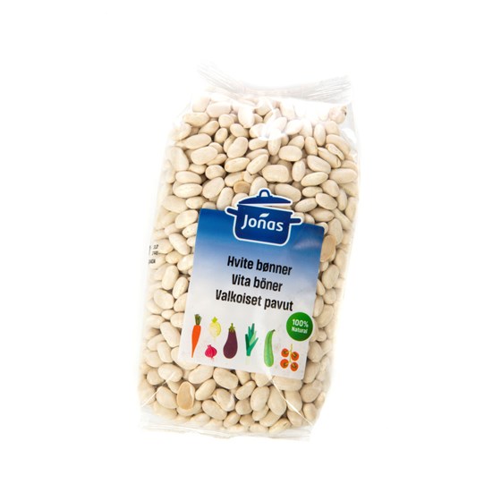 BØNNER HVITE TØRKET 8x500 GR