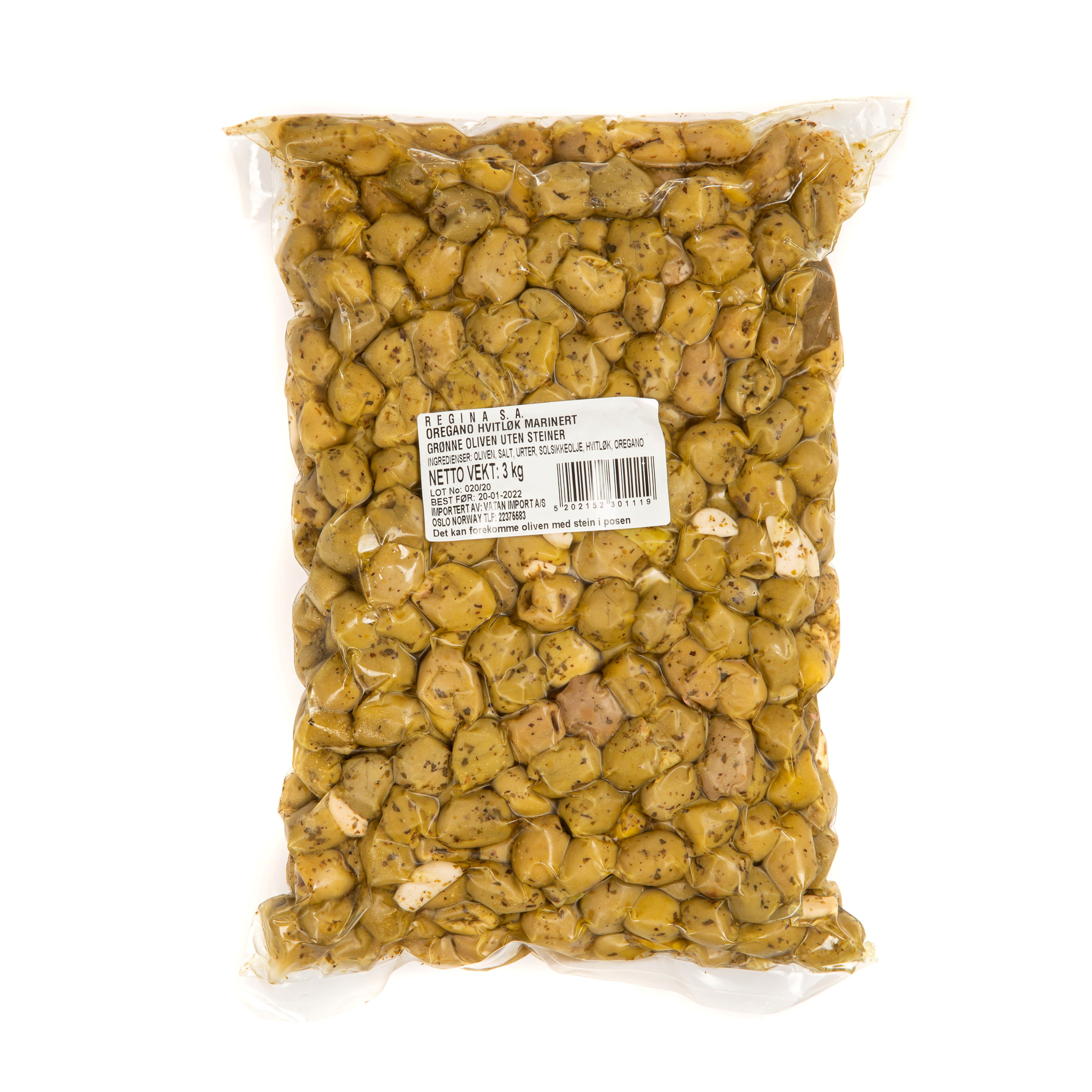 Oliven hvitløk og oreganomarinert 3kg