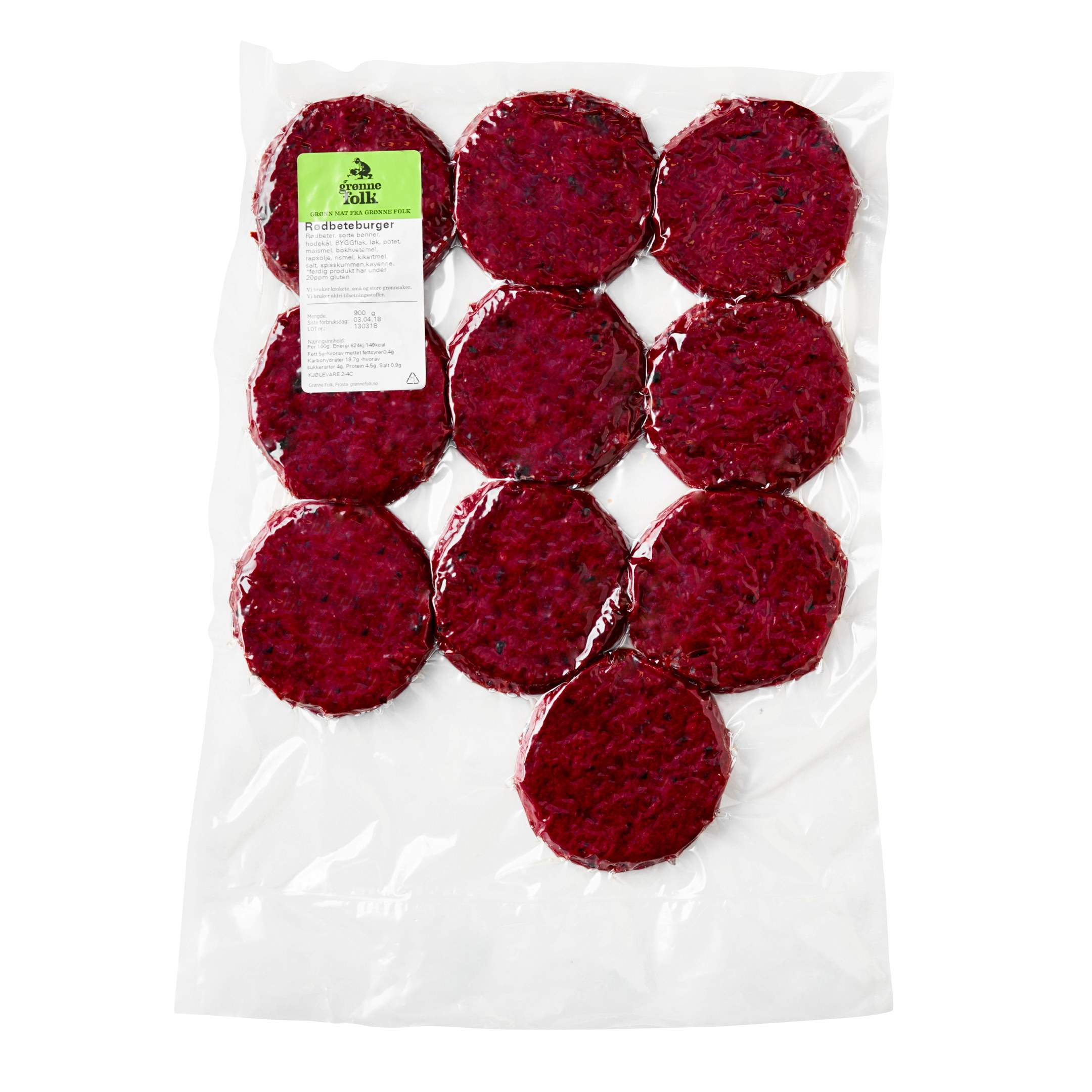 Grønne Folk Rødbeteburger 12 x 90gr