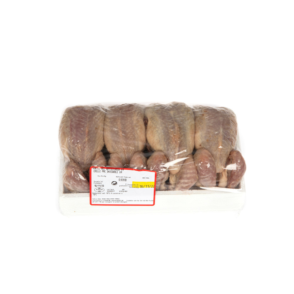 Vaktler ribbet. dypfryst