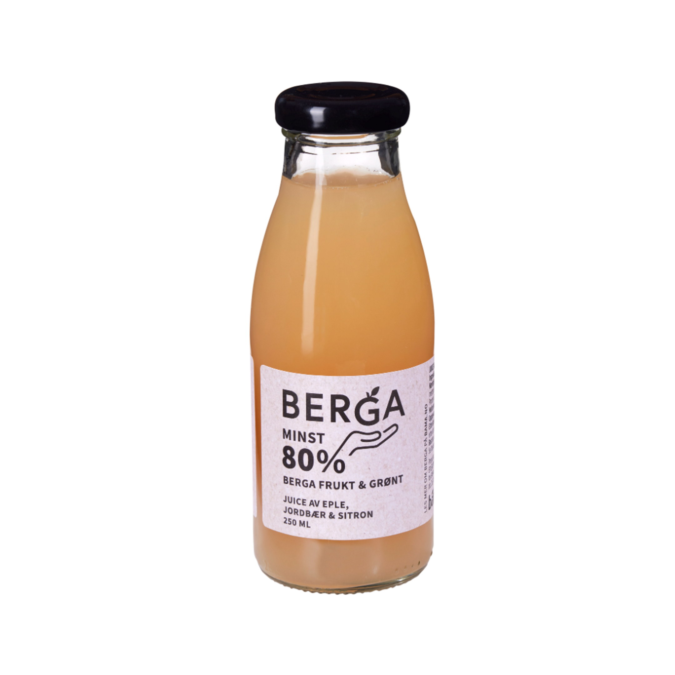 Berga eple, jordbær og sitron juice 0,25 L