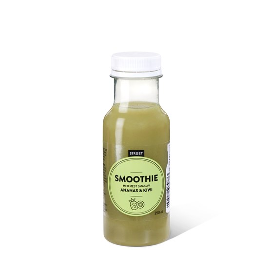 Street smoothie Ananas og kiwi 0,25 L