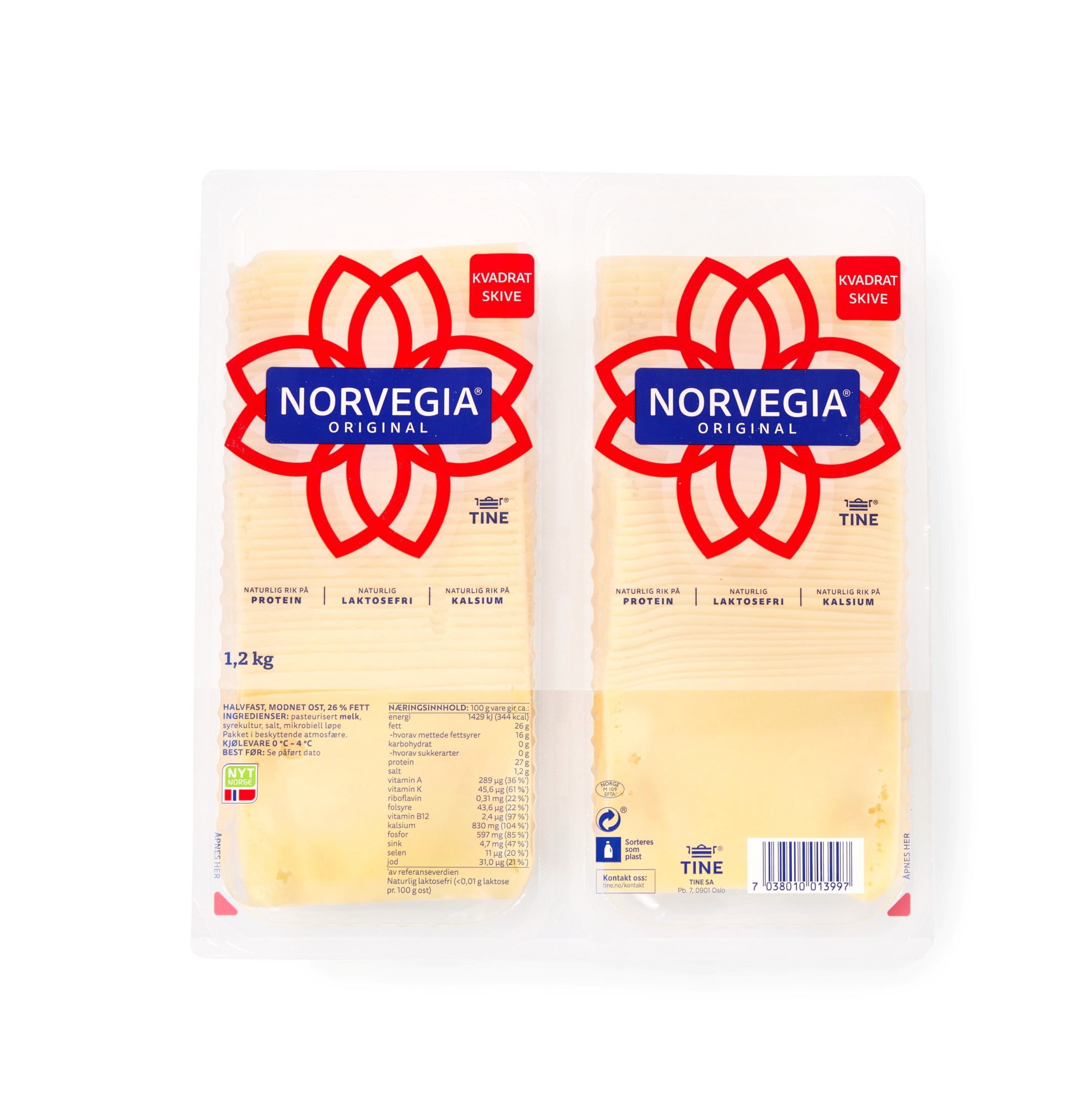 Norvegia Skiver 1,2kg Tine