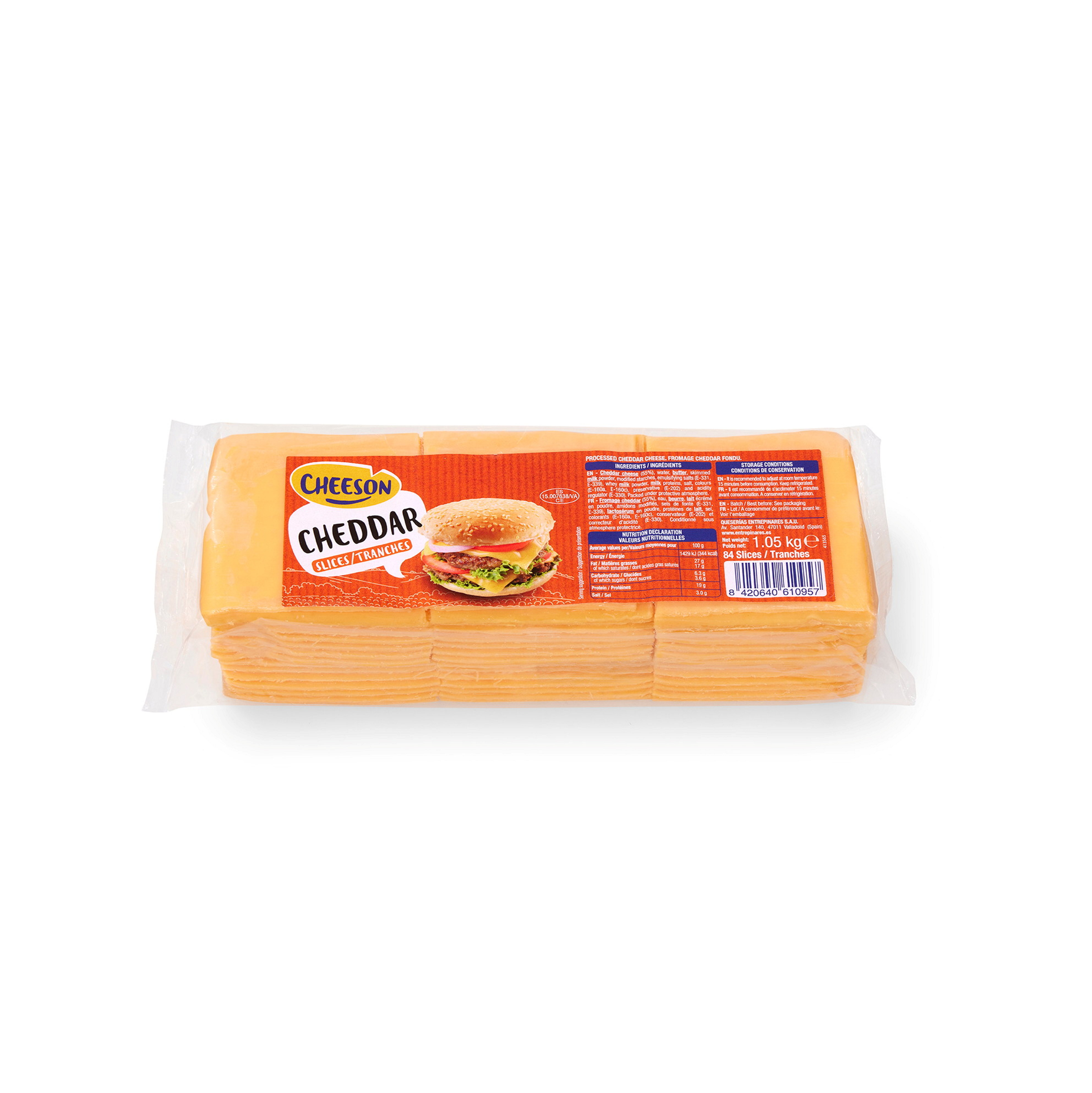 Ost Cheddar skivet 1,05kg