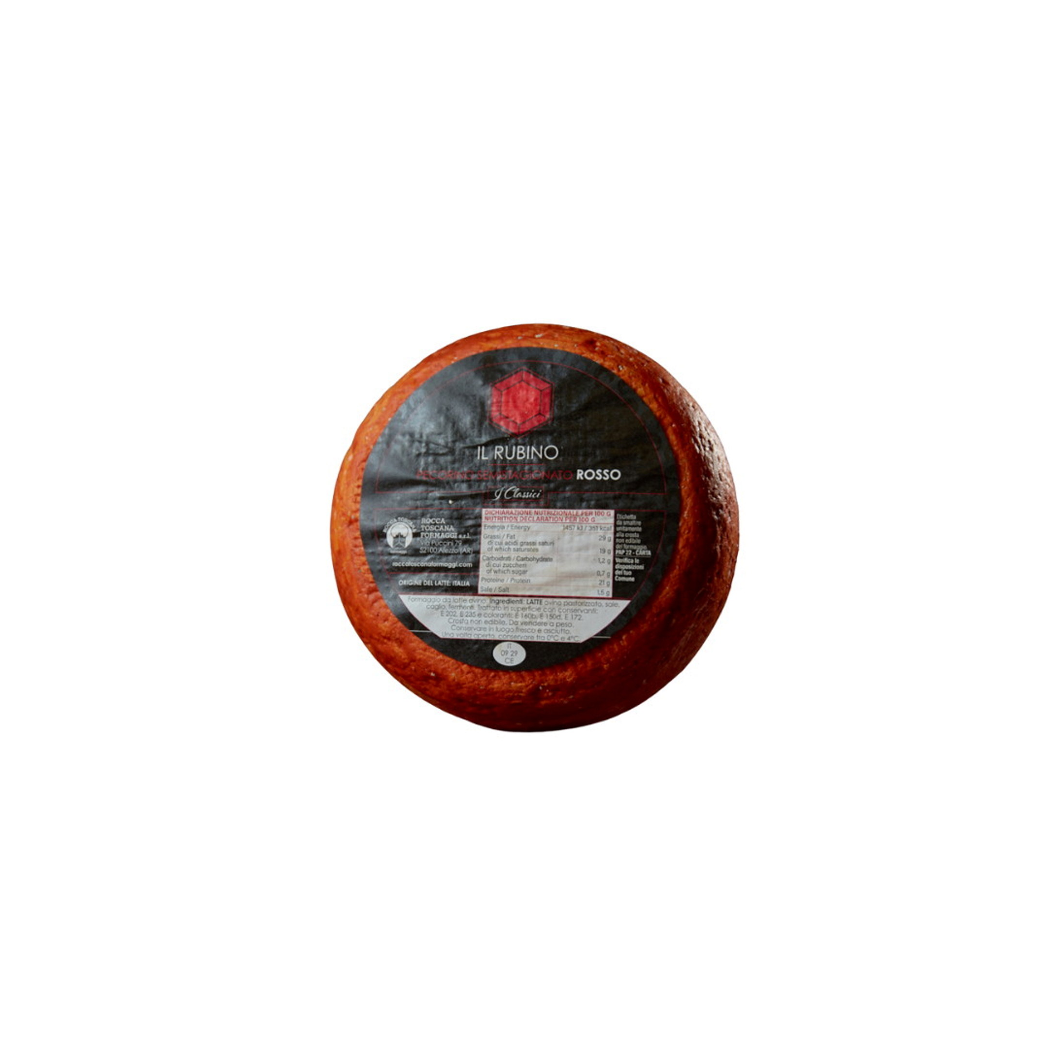 Ost Pecorino ung (rød) 1,4kg, Il Rubino