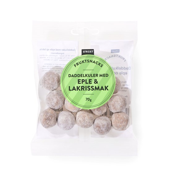 Street daddelkuler med eple og lakrissmak 70 g