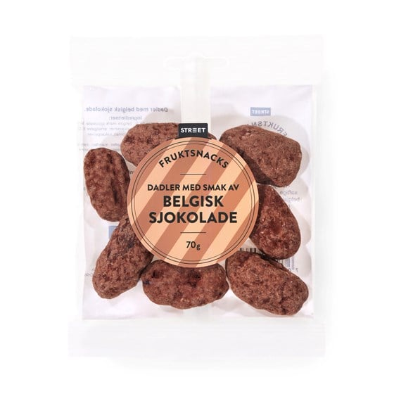 Street dadler med belgisk sjokolade 70 g